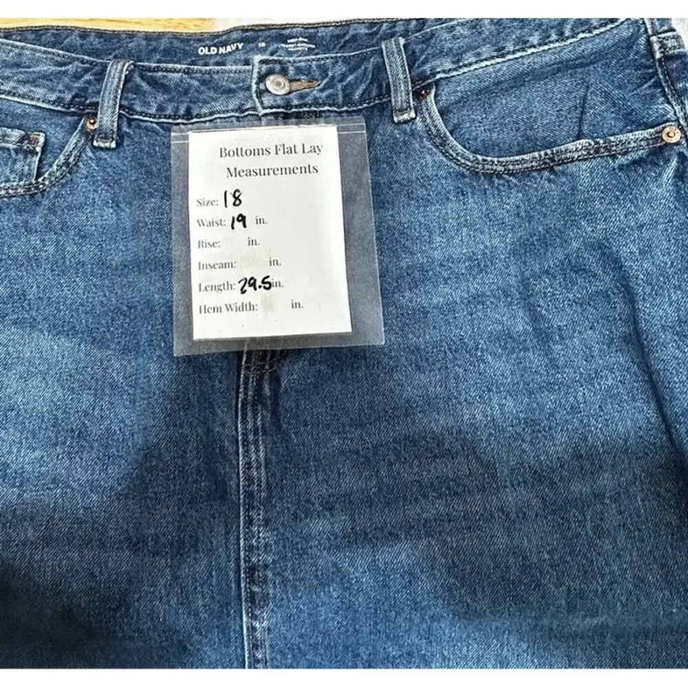 Old Navy High Rise Secret Smooth Pockets Denim Skirt‎ with Front Slit Sz. 18